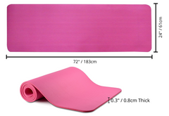 Thick Yoga and Pilates Exercise Mat with Carrying Strap